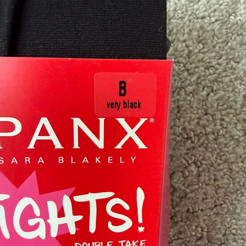 NWT SPANX‎ Double Take Tights B Very Black Patterned Leg All Day Shaping